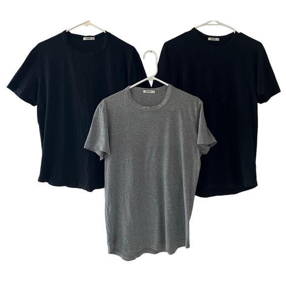 Buck Mason Lot Of Three (3) Mens Small NWOT Short Sleeve T Shirts 2 Black 1 Gray - Picture 1 of 13